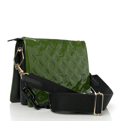 Louis Vuitton Patent Embossed Monogram Coussin PM Green Black 3 of 14