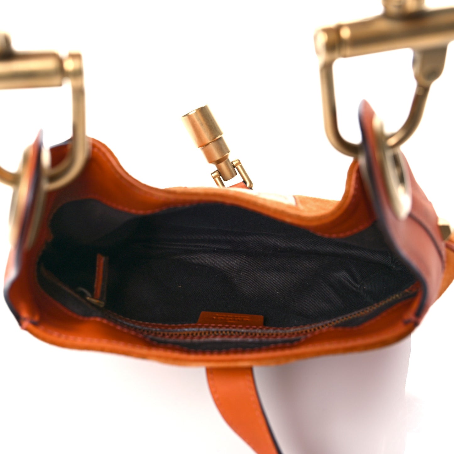 Suede Monogram Mini Piston Lock Jackie O Hobo Orange