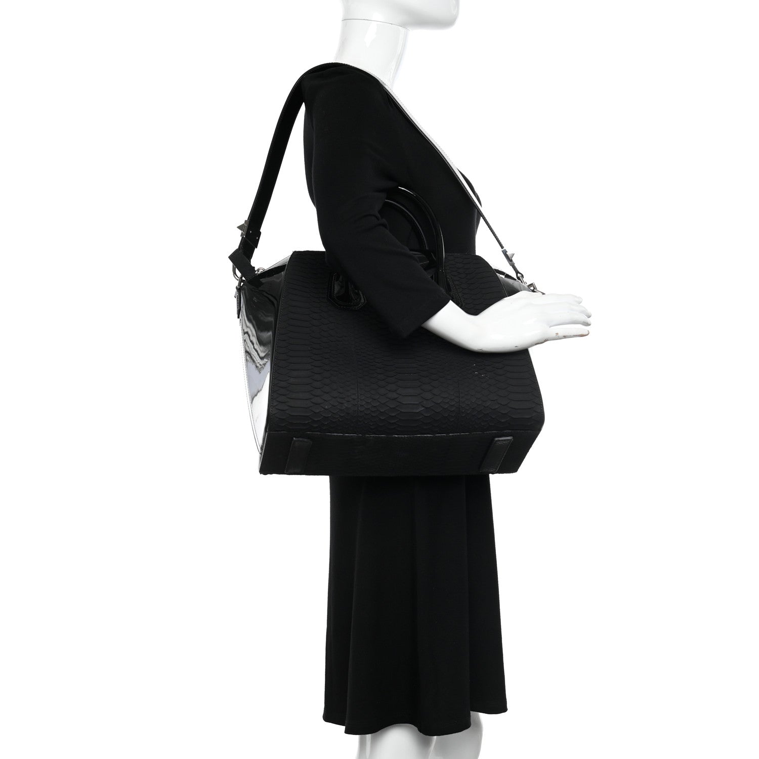 Givenchy Snakeskin Patent Mini Antigona Black 2 of 14