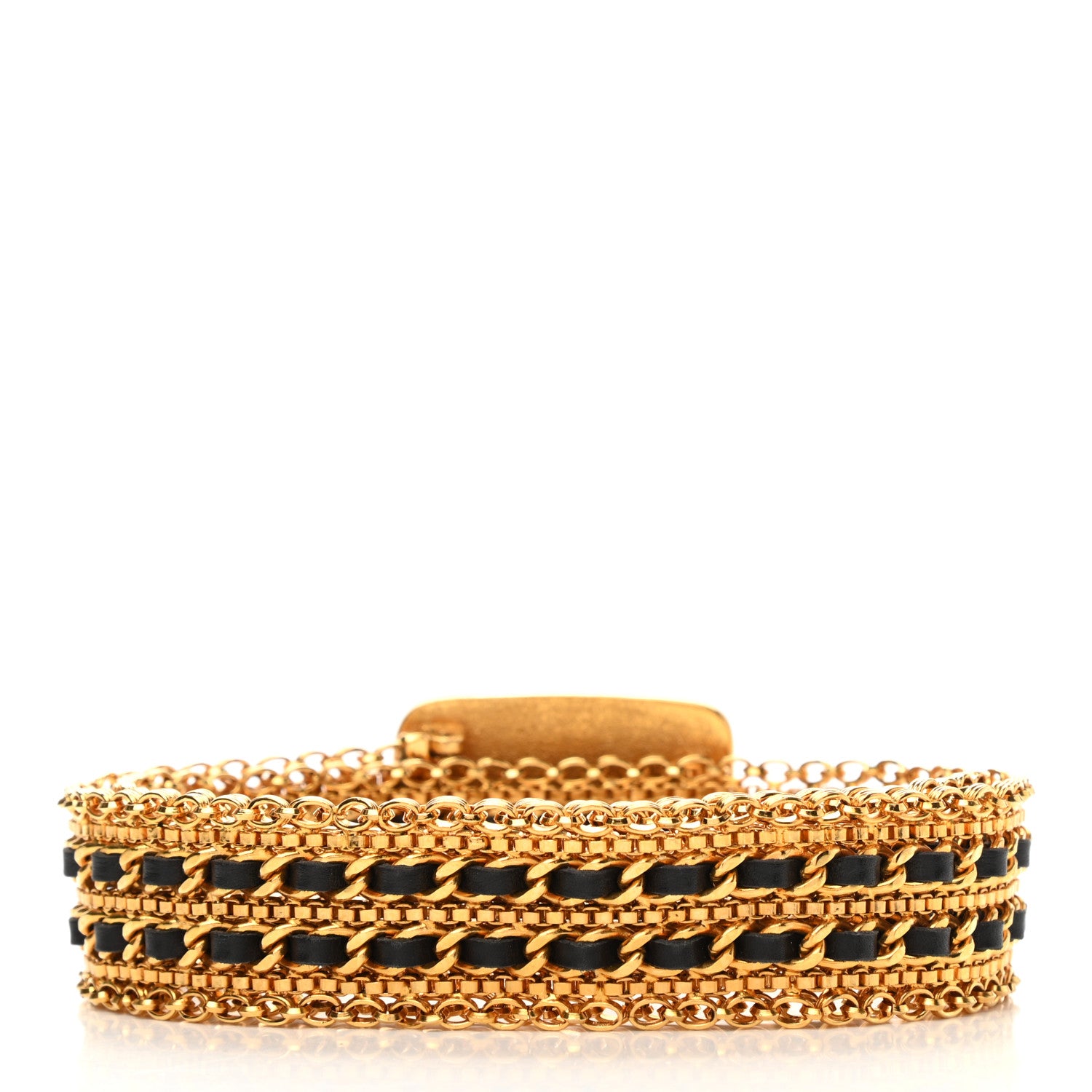 Chanel Lambskin Chain CC Buckle Belt Black Gold 2 of 6