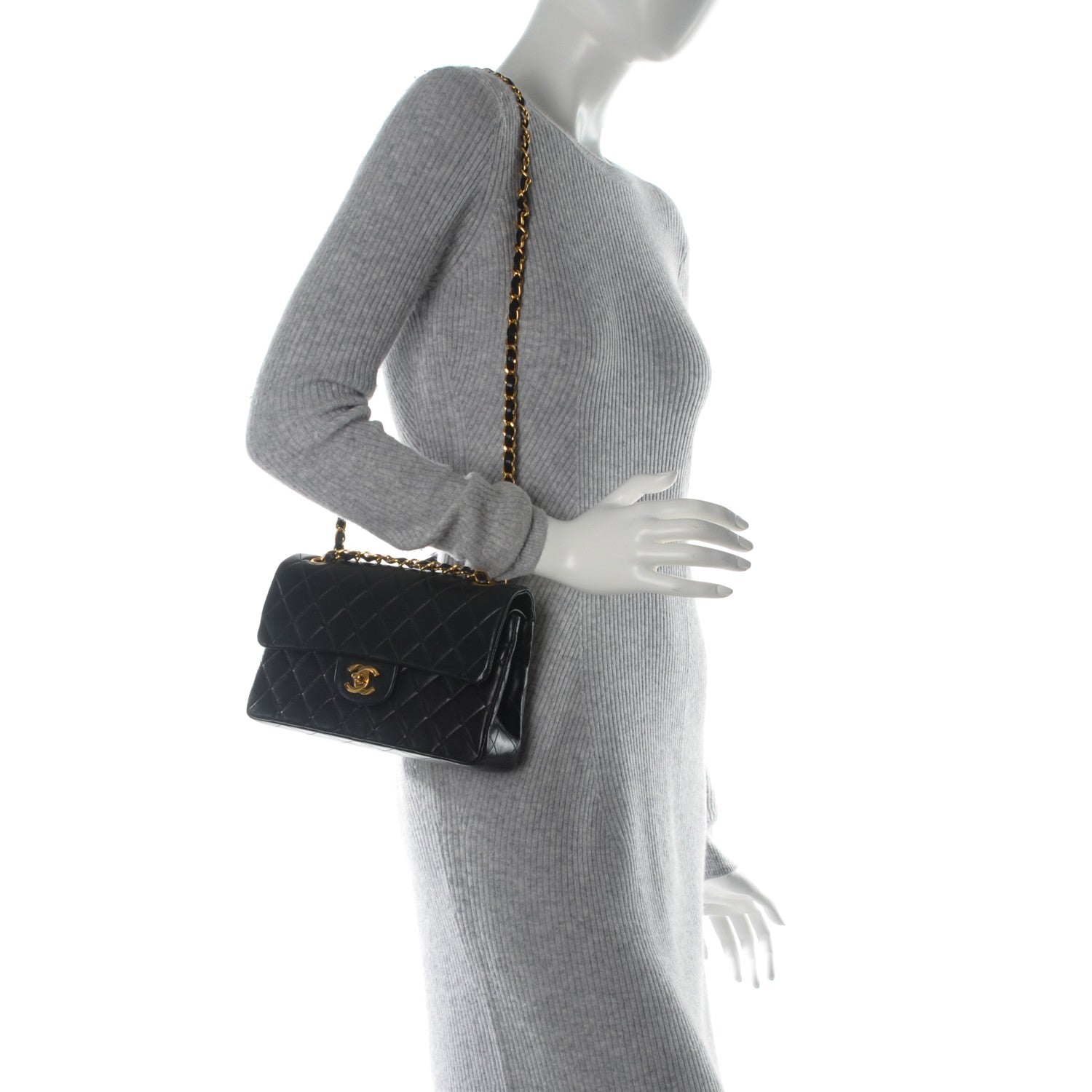 Chanel Lambskin Quilted Small Double Flap Black 2 of 7