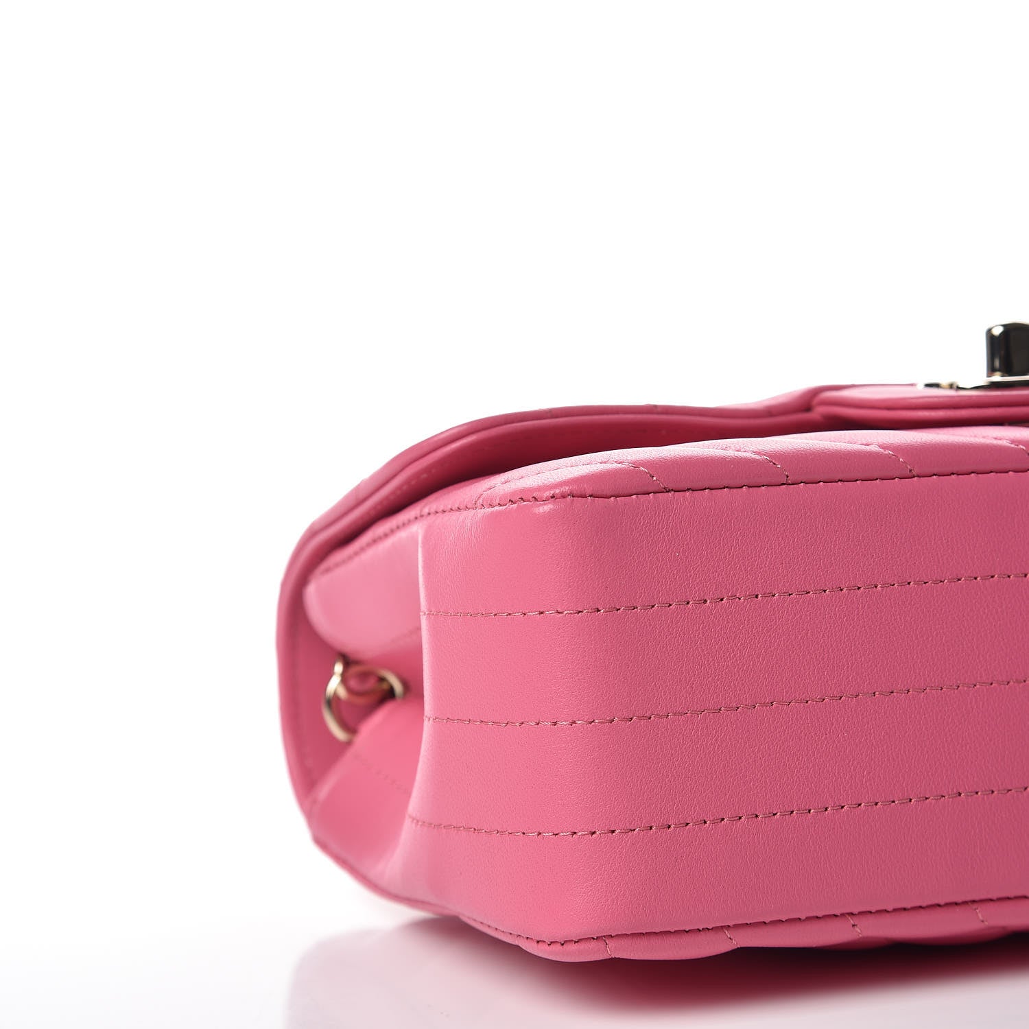 Chanel Lambskin Chevron Quilted Mini Rectangular Flap Pink 8 of 9