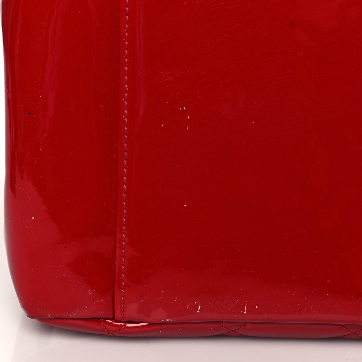 Patent Quilted Grand Shopping Tote GST Red