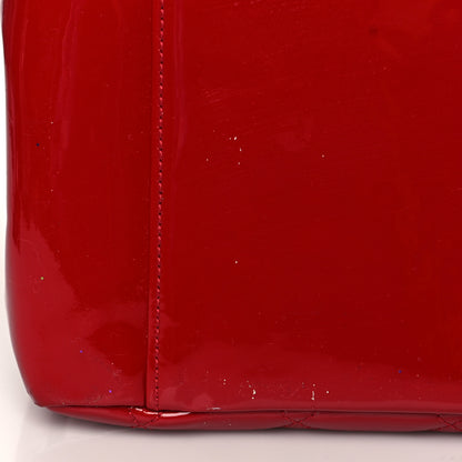 Chanel Patent Quilted Grand Shopping Tote GST Red 11 of 11