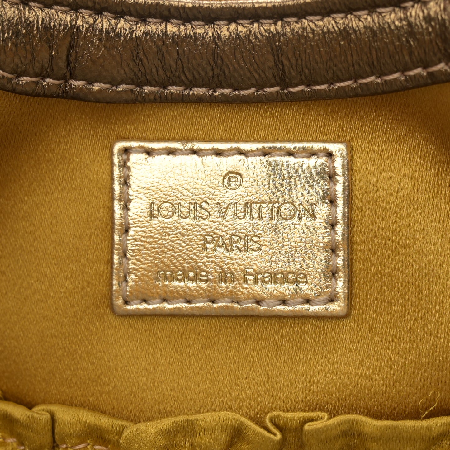 Metallic Calfskin Monogram Embossed Theda PM Gold
