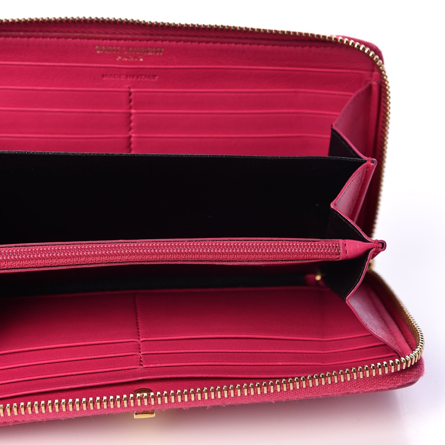 Saint Laurent Calfskin Classic Y Ligne Zip Around Wallet Fuchsia 4 of 8
