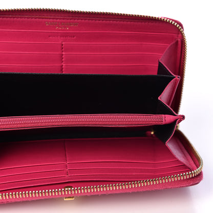 Saint Laurent Calfskin Classic Y Ligne Zip Around Wallet Fuchsia 4 of 8