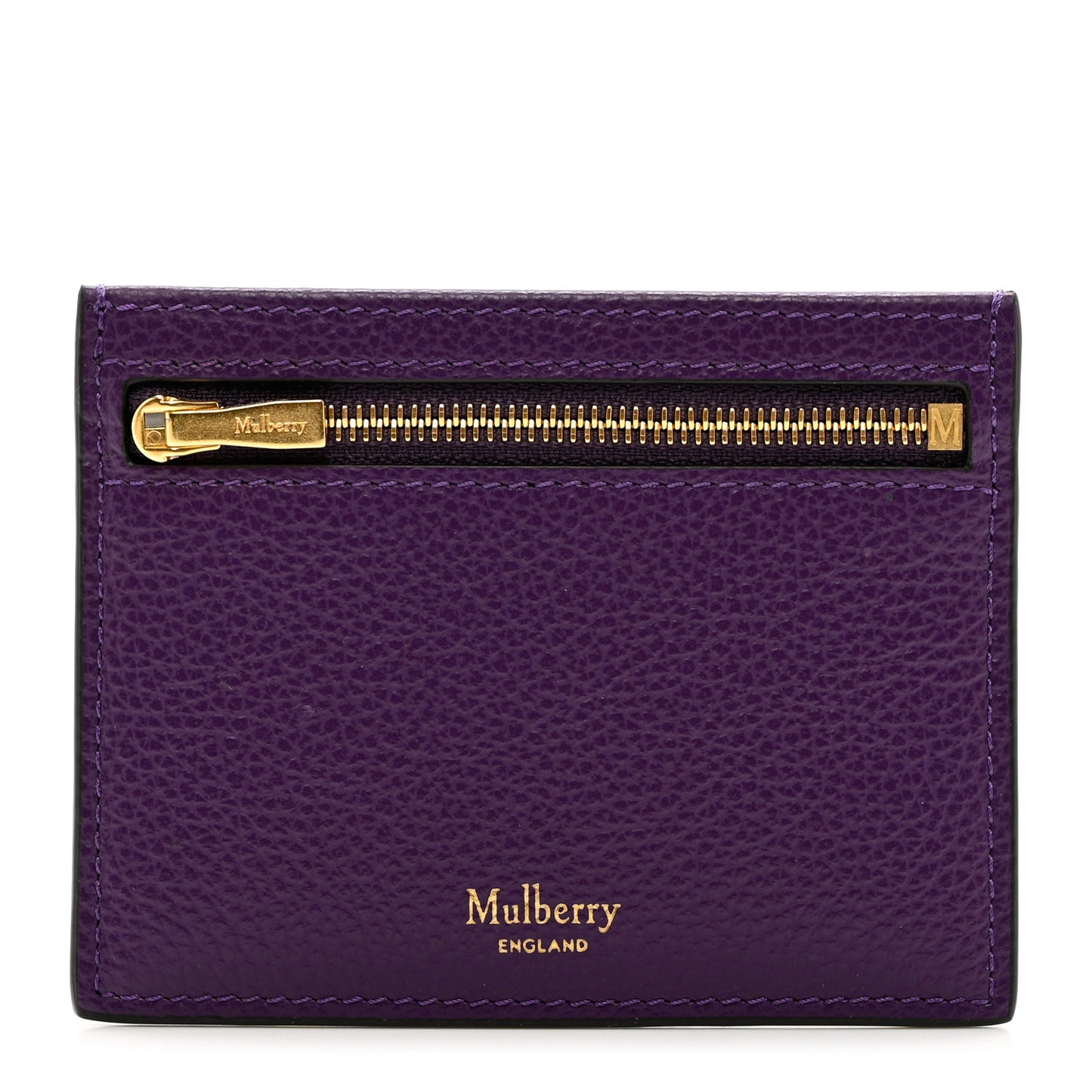 Classic Grain Zipped Credit Card Slip Purple