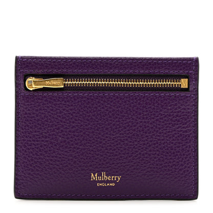 Mulberry Classic Grain Zipped Credit Card Slip Purple 1 of 6
