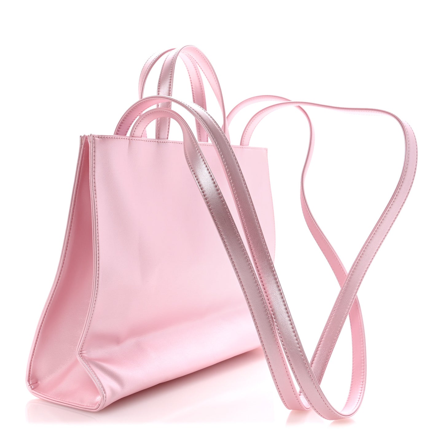 Metallic Vegan Leather Medium Shopping Bag Ballerina