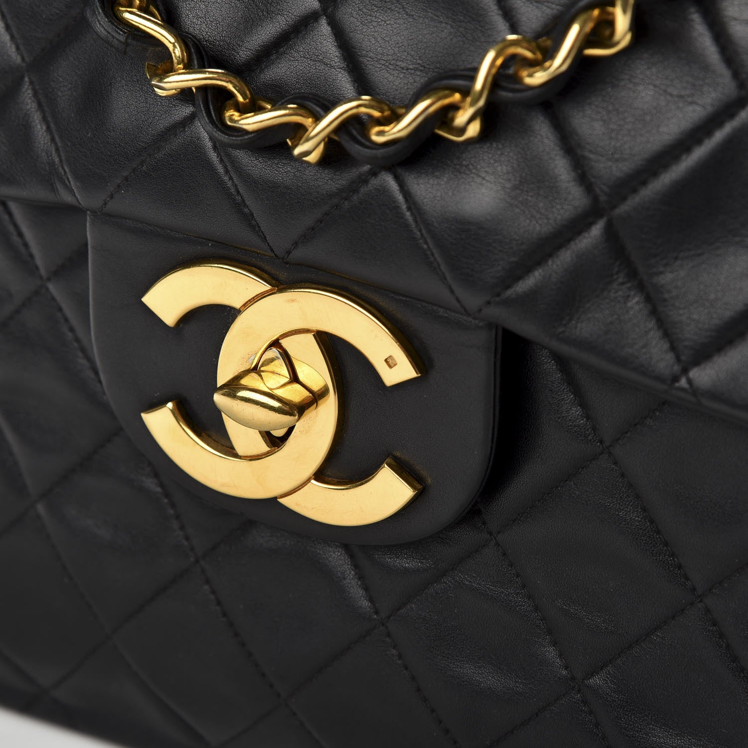 Chanel Lambskin Quilted XL Jumbo Single Flap Black 10 of 10