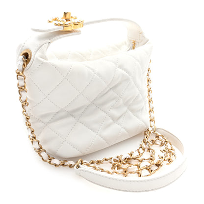 Chanel Lambskin Quilted Small Perfect Meeting Hobo White 2 of 9