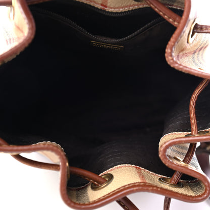 Burberry Haymarket Check Drawstring Bucket Bag Brown 5 of 8