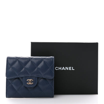 Chanel Caviar Quilted Compact Flap Wallet Navy 9 of 9
