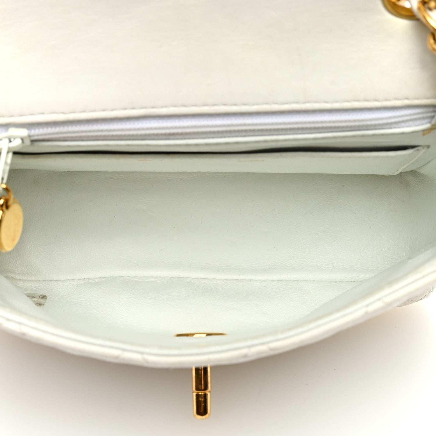 Chanel Lambskin Quilted Mini Square Flap White 5 of 16