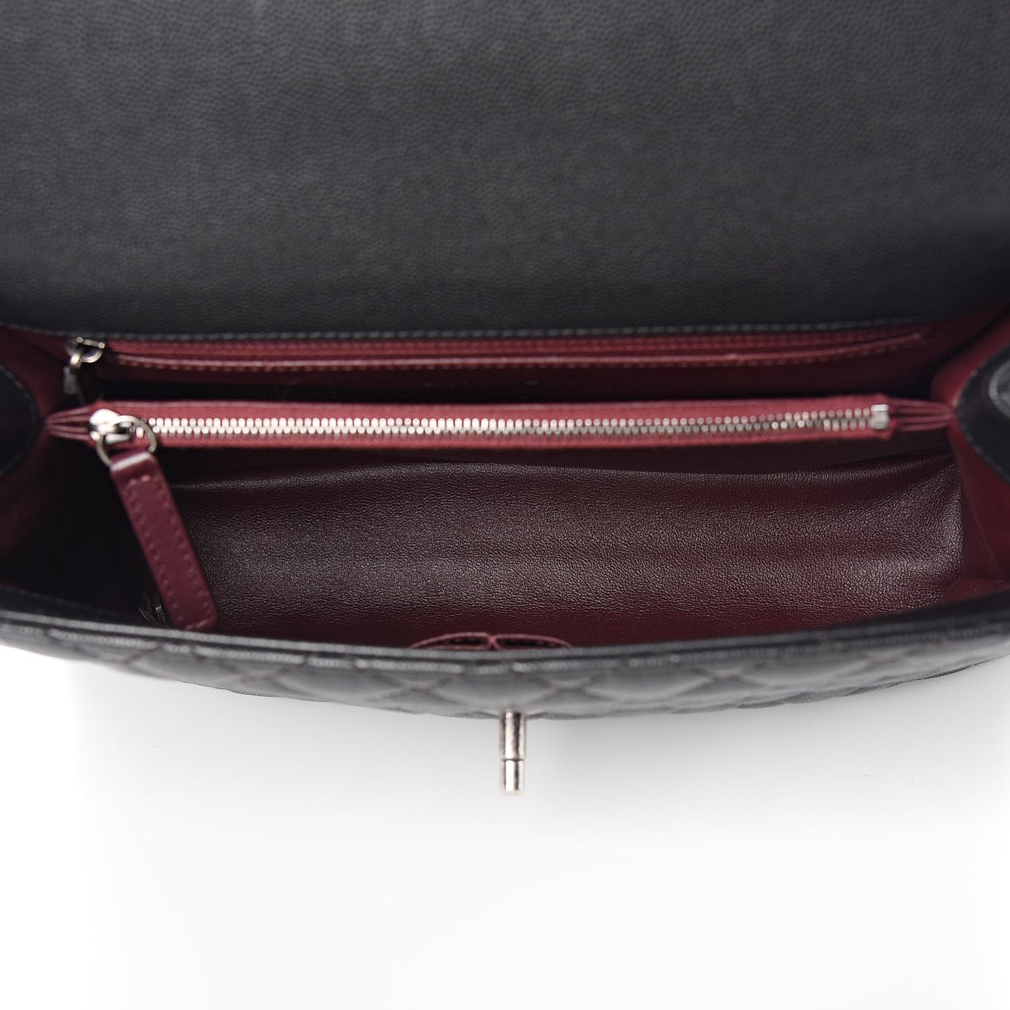 Caviar Lizard Quilted Medium Coco Handle Flap Black
