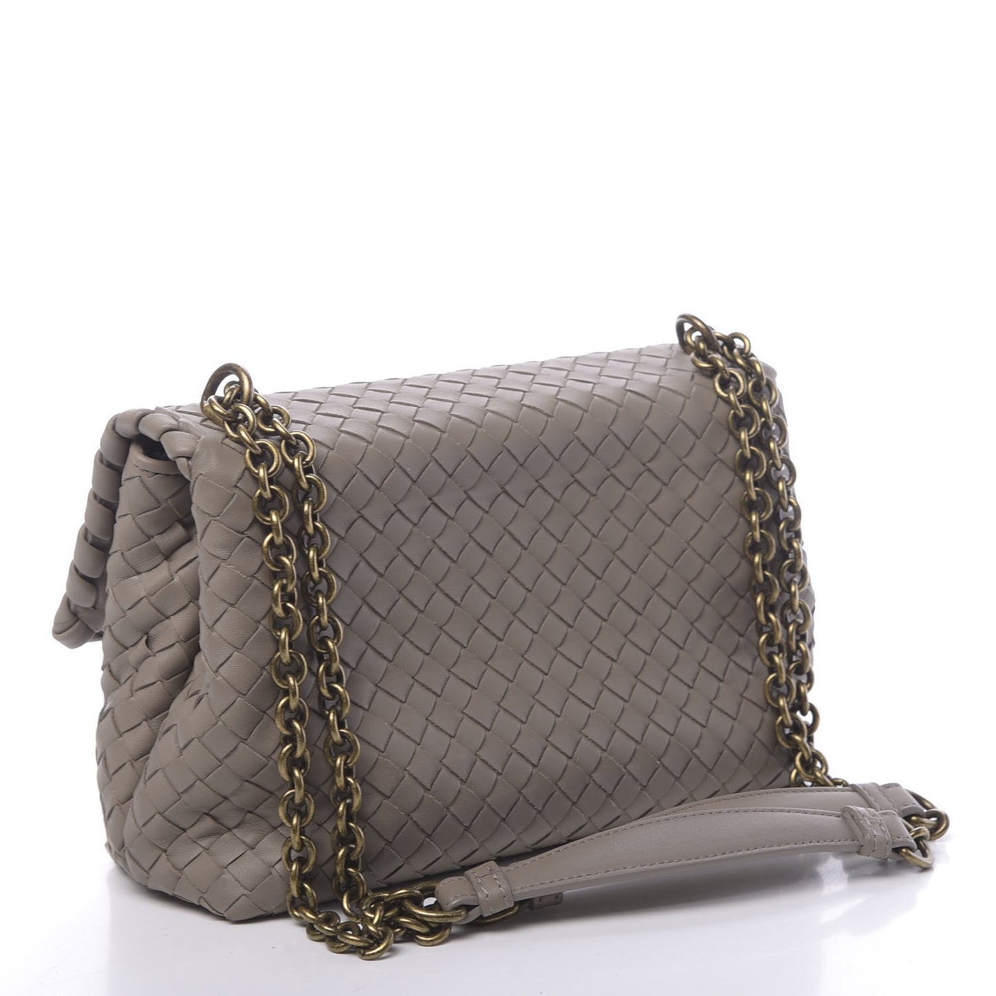 Nappa Intrecciato Small Olimpia Shoulder Bag Steel