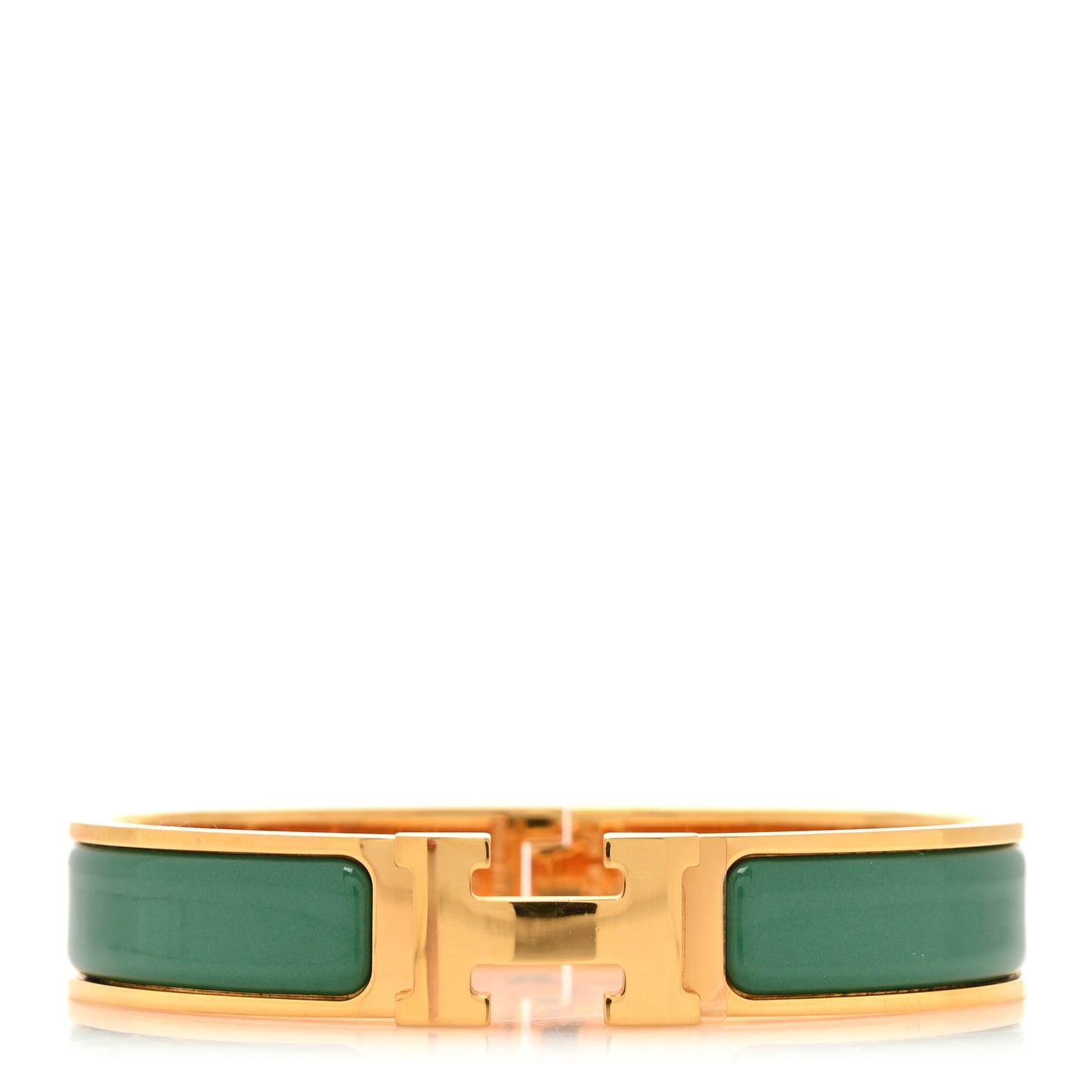 Enamel Narrow Clic Clac H Bracelet GM Vert Flamboyant