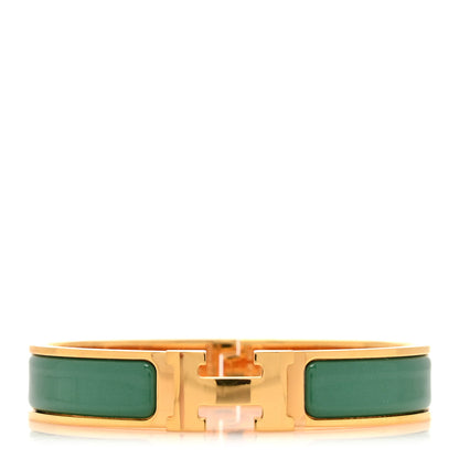 Hermes Enamel Narrow Clic Clac H Bracelet GM Vert Flamboyant 1 of 5