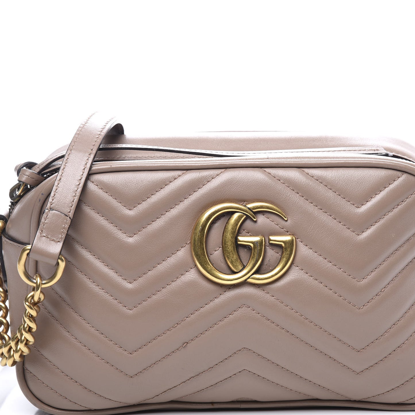 Calfskin Matelasse Small GG Marmont Chain Shoulder Bag Porcelain Rose