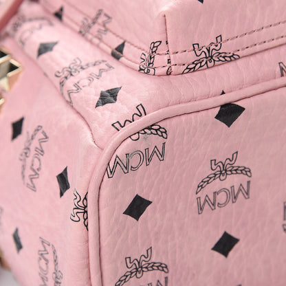 MCM Visetos Small Side Stud Stark Backpack Pink 10 of 14