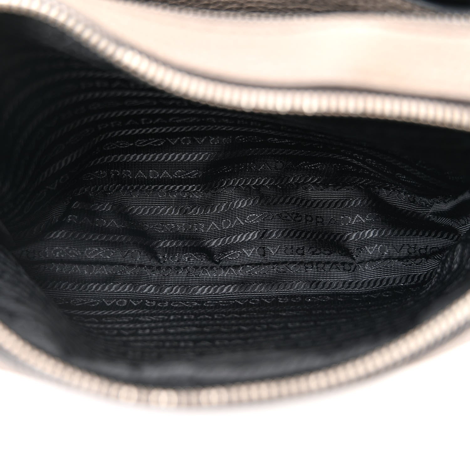 Prada Vitello Daino Soft Medium Double Zip Shoulder Bag Argilla 5 of 11