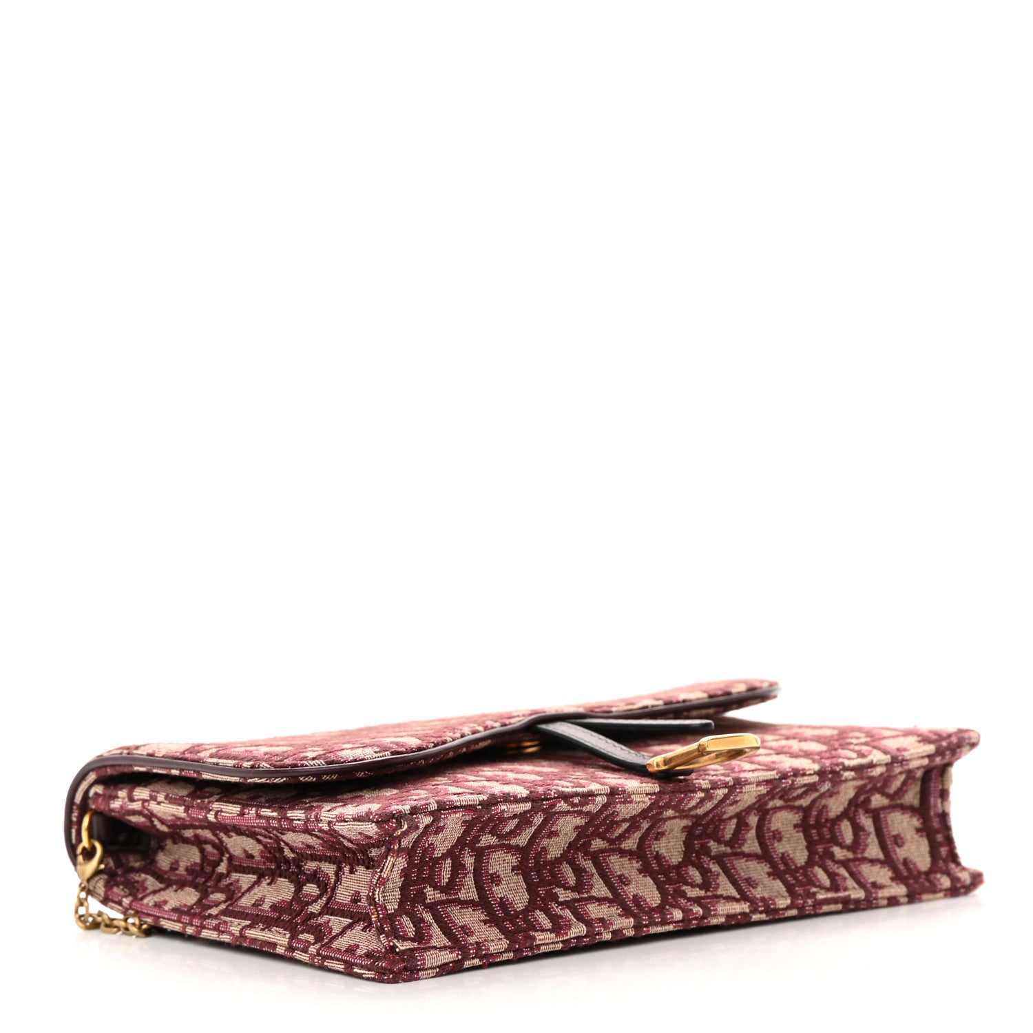 Christian Dior Oblique Saddle Chain Pouch Burgundy 4 of 14