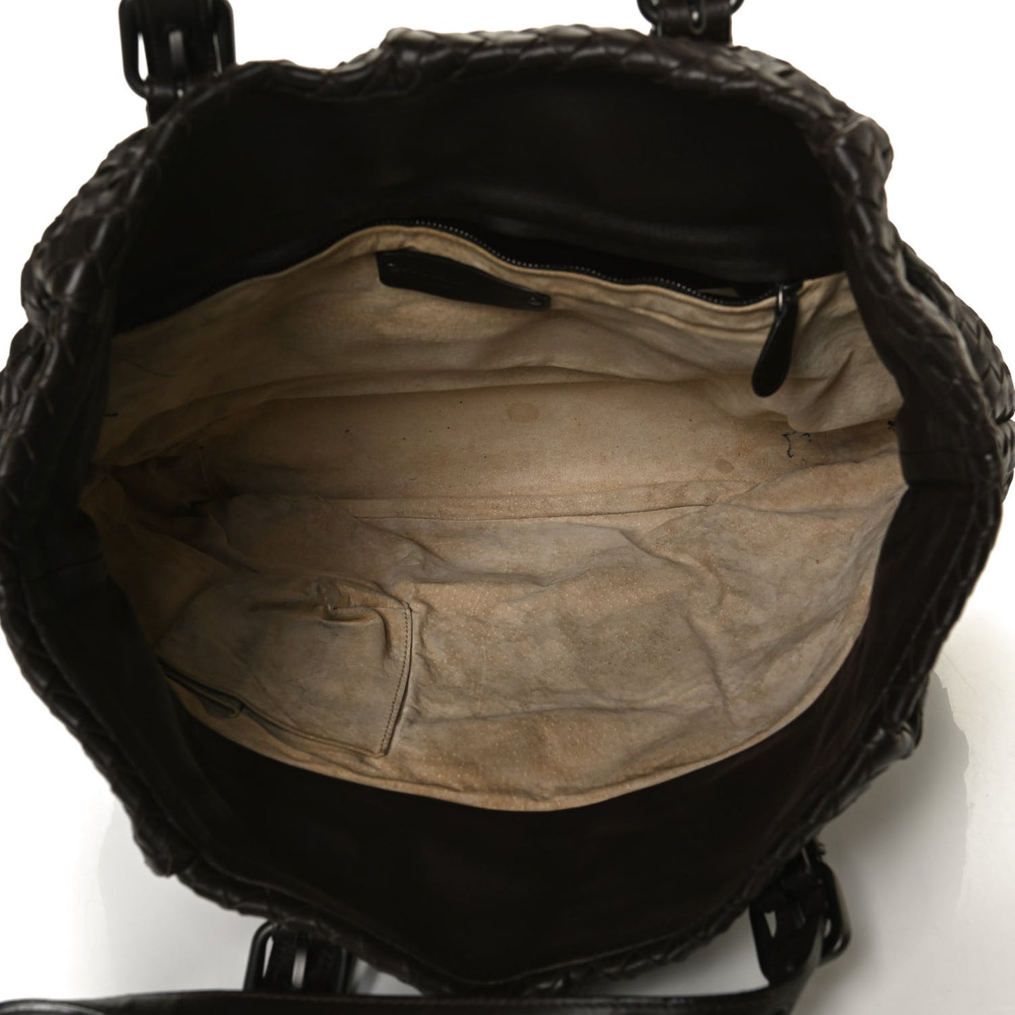 Nappa Intrecciato Pleated Tote Ebano