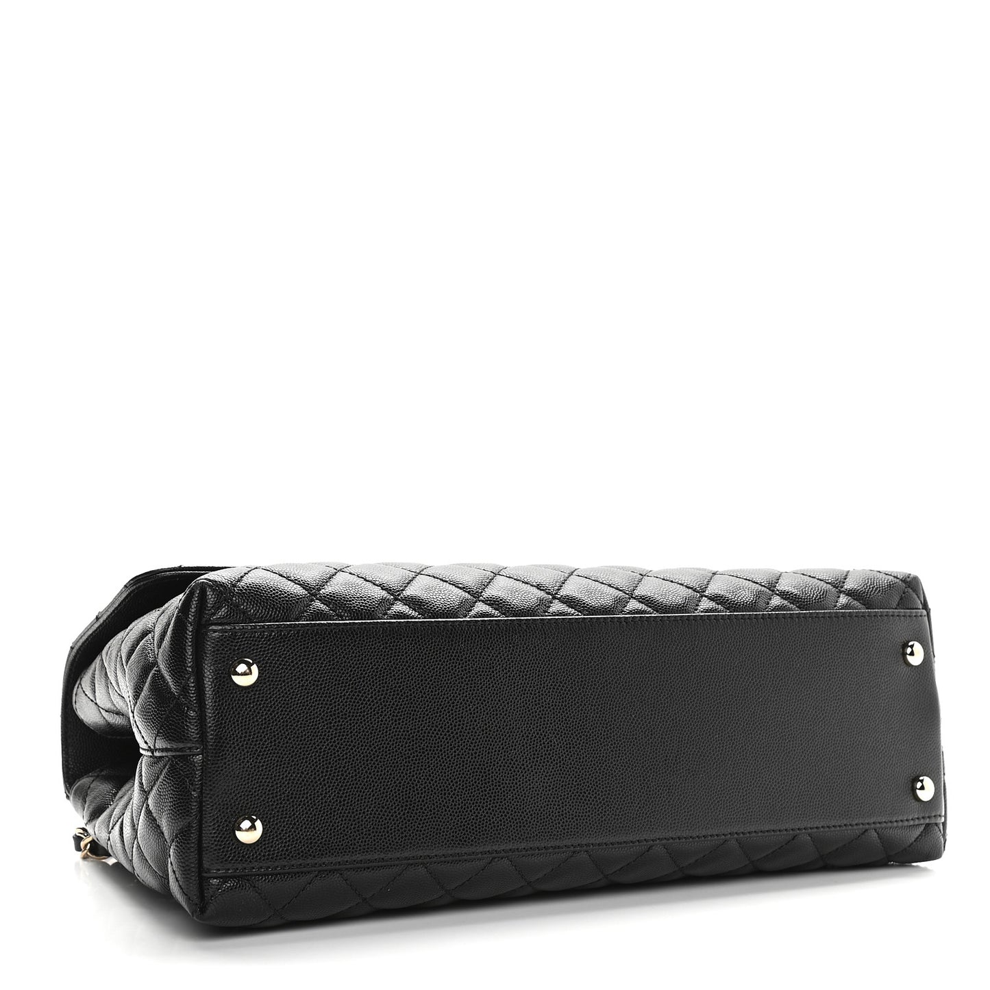 Caviar Quilted Medium Coco Handle Flap Black