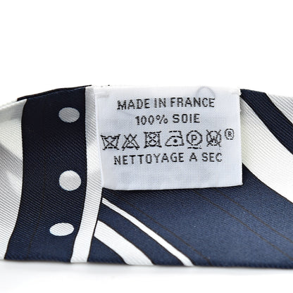 Hermes Silk Faubourg Rainbow Twilly Marine Blanc 3 of 5