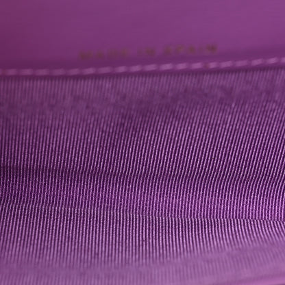 Chanel Patent Quilted Flap Card Holder Wallet Purple 5 of 8