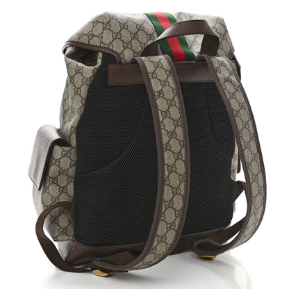 Gucci GG Supreme Monogram Medium Ophidia Double Buckle Backpack Brown 3 of 12