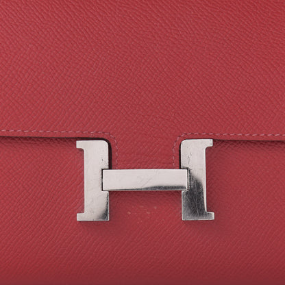 Hermes Epsom Constance Long Wallet Rouge Casaque 9 of 9