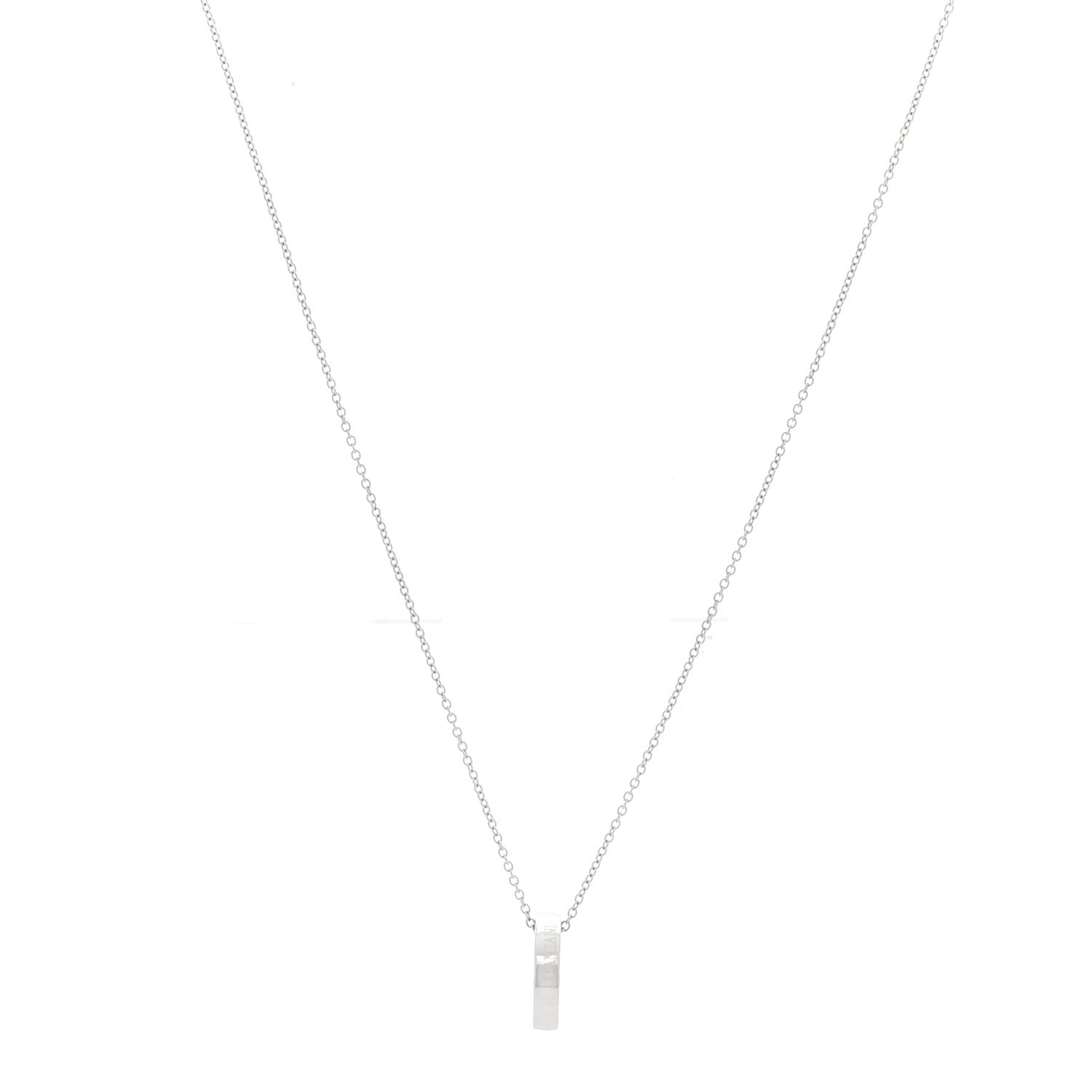 Damiani 18K White Gold Diamond D Side Pendant Necklace 1 of 6