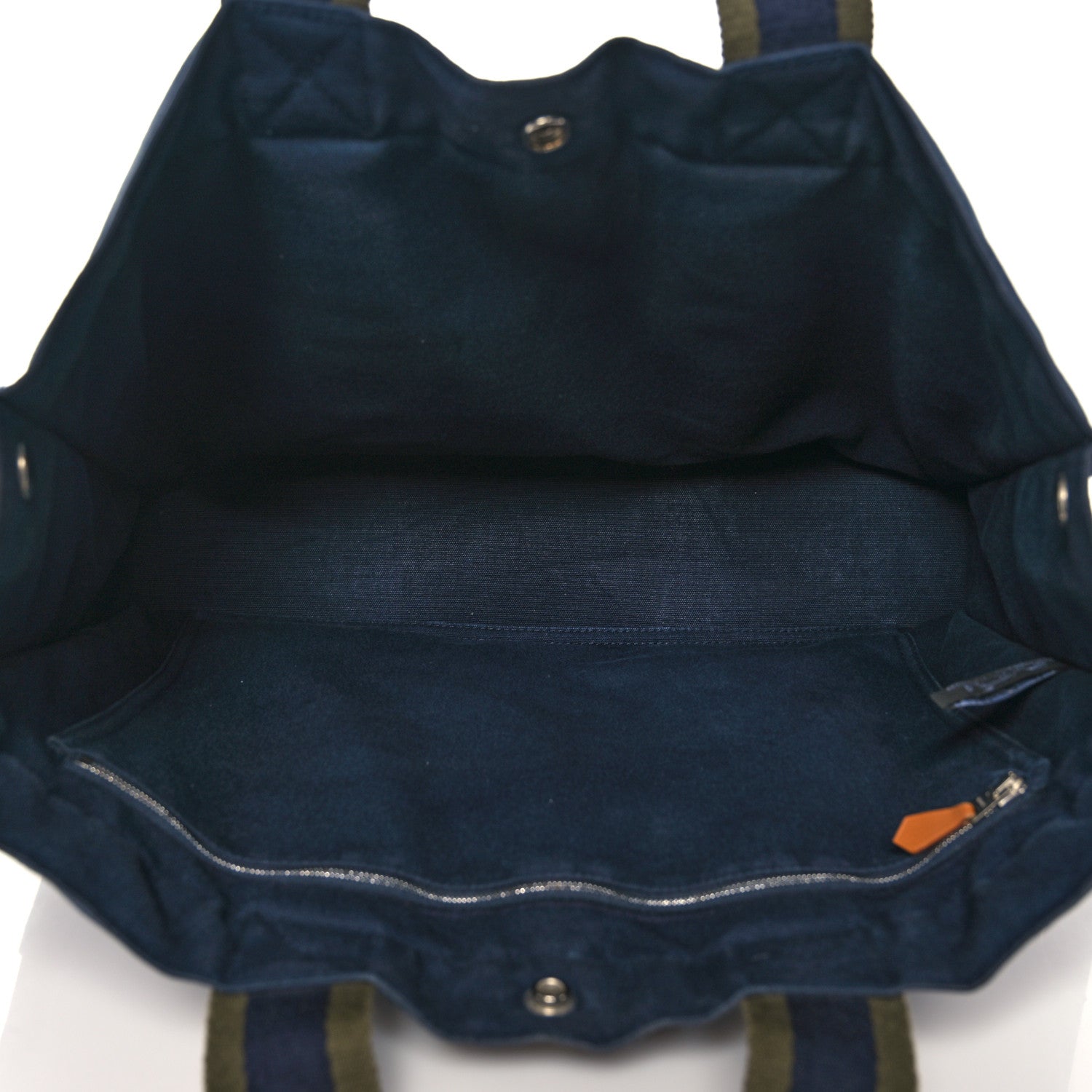 Hermes Canvas Fourre Tout MM Navy Brown 5 of 9