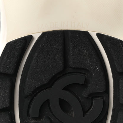 Chanel Fabric Laminated Calfskin Stretch CC Sneakers 36 White Silver 7 of 10