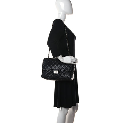 Chanel Washed Lambskin Quilted Jumbo Hybrid Reissue Flap Black 2 of 12