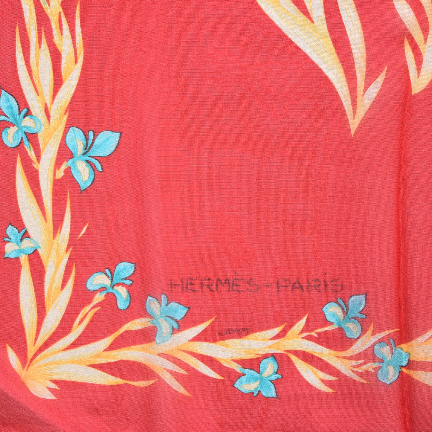 Silk Mousseline Cheval Fleuri Scarf 90