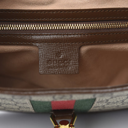 Gucci GG Supreme Monogram Azalea Calfskin Web Small Jackie 1961 Hobo Beige Ebony Brown Sugar 6 of 10