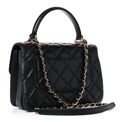 Chanel Lambskin Quilted Small Trendy CC Dual Handle Flap Bag Black 3 of 11