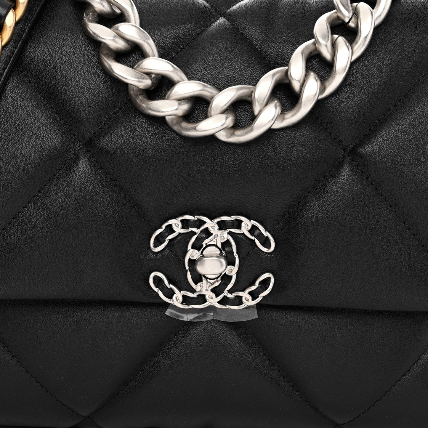 Lambskin Quilted Large Chanel 19 Flap Black