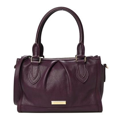 Burberry Grainy Calfskin Small Pilgrim Bowling Bag Plum 1 of 15