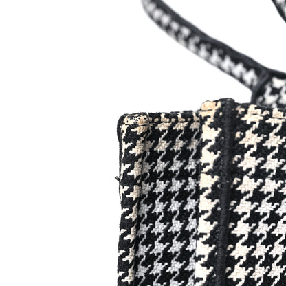 Christian Dior Canvas Houndstooth Embroidered Large Book Tote Black White 16 of 16