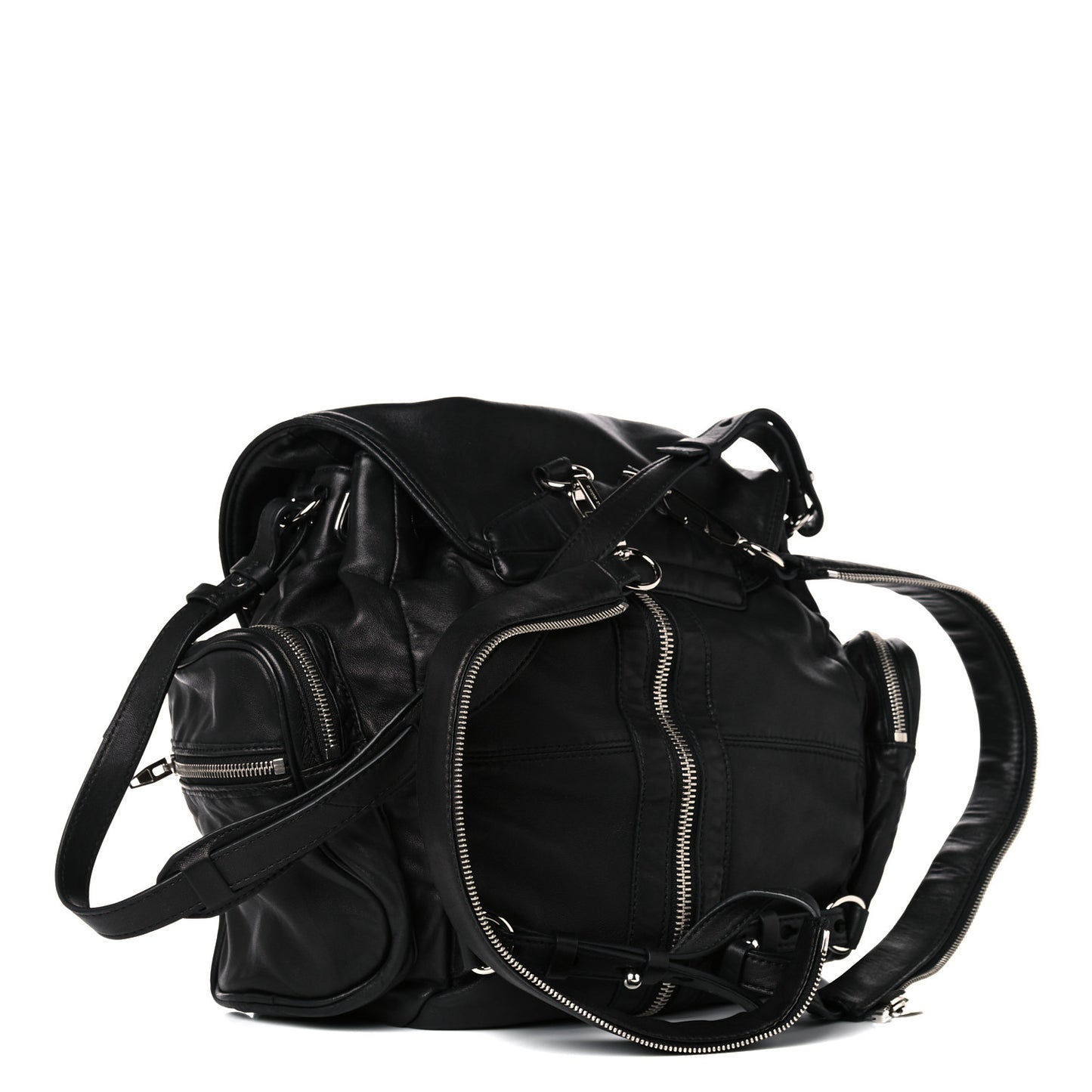 Lambskin Marti Backpack Bag Washed Black Rhodium Hardware