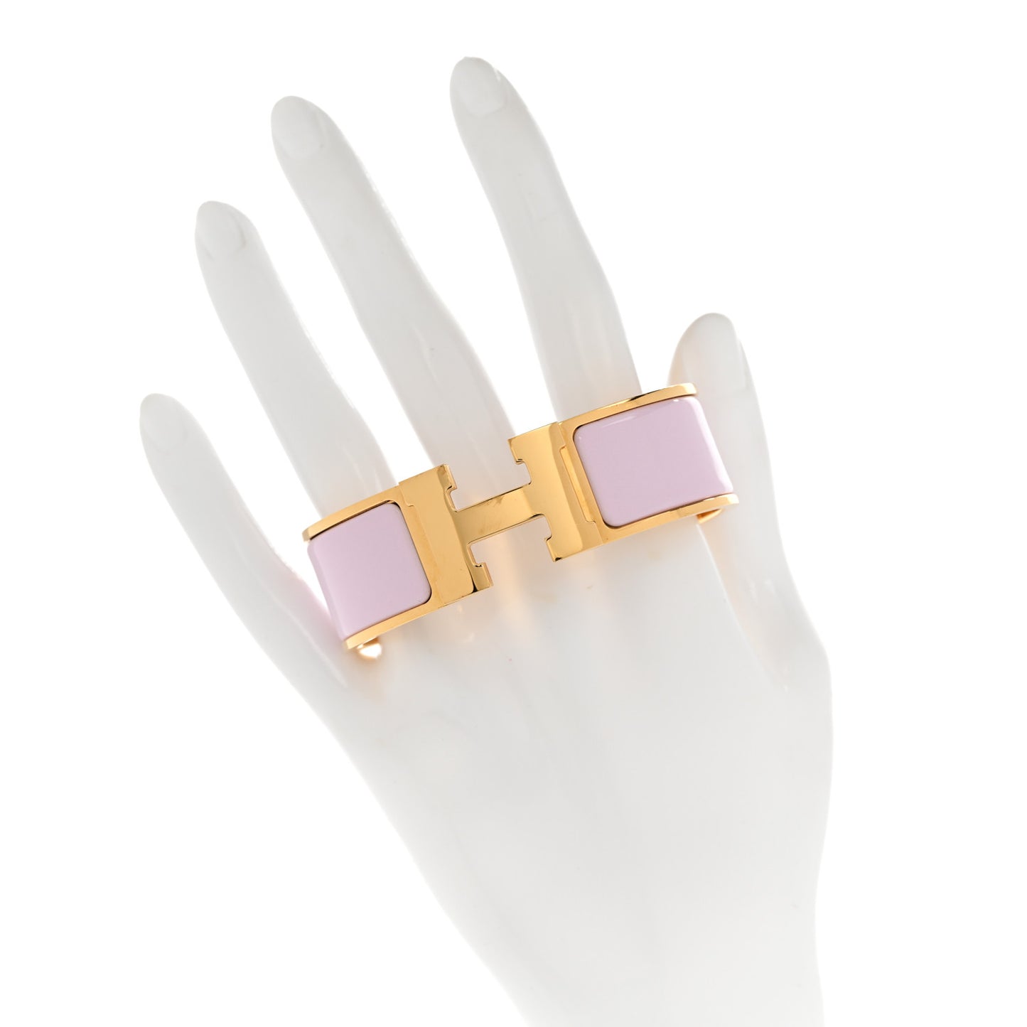 Enamel Wide Clic Clac H Bracelet PM Rose Dragee