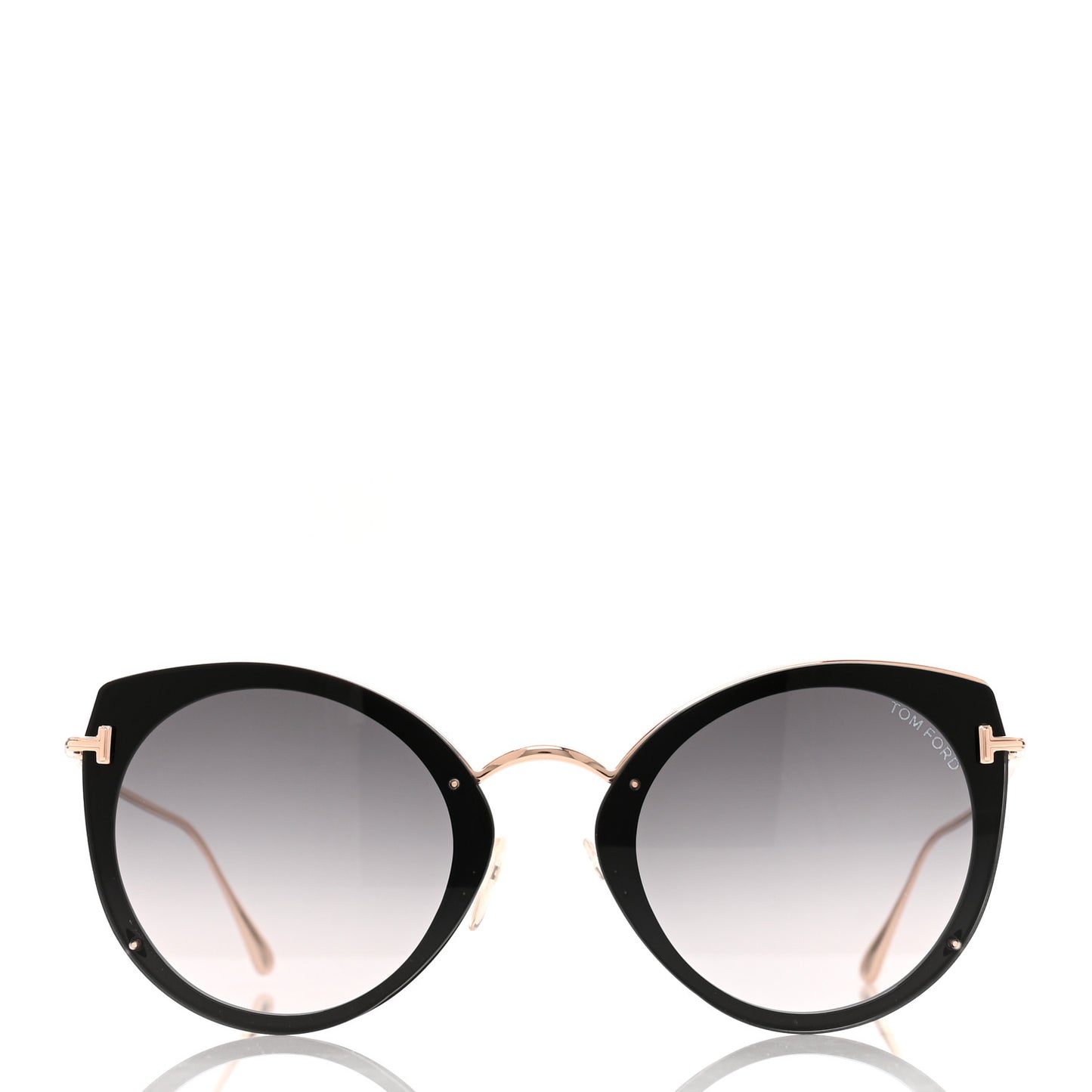 Acetate Metal Jess Cat Eye Sunglasses TF683 Black