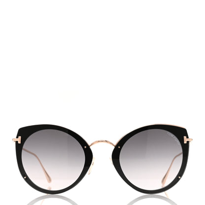 Tom Ford Acetate Metal Jess Cat Eye Sunglasses TF683 Black 2 of 7