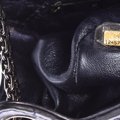 Chanel Metallic Aged Calfskin Quilted Reissue 2.55 Accordion Flap Blue 8 of 8