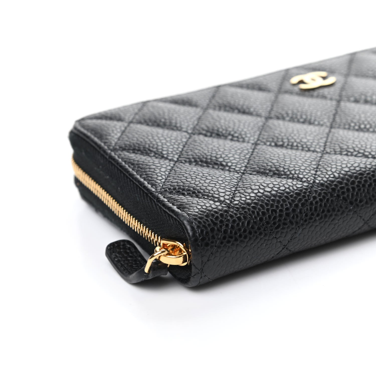 Chanel Caviar Quilted Large Gusset Zip Around Wallet Black 8 of 10