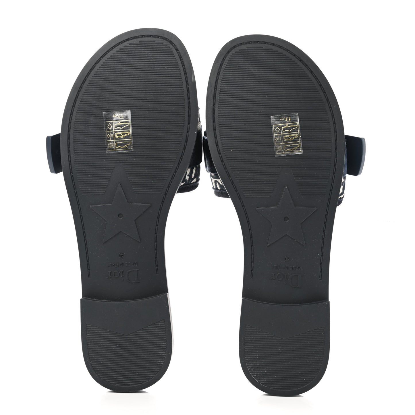 Nylon Oblique Dio(r)evolution Slide Sandals 40 Deep Blue